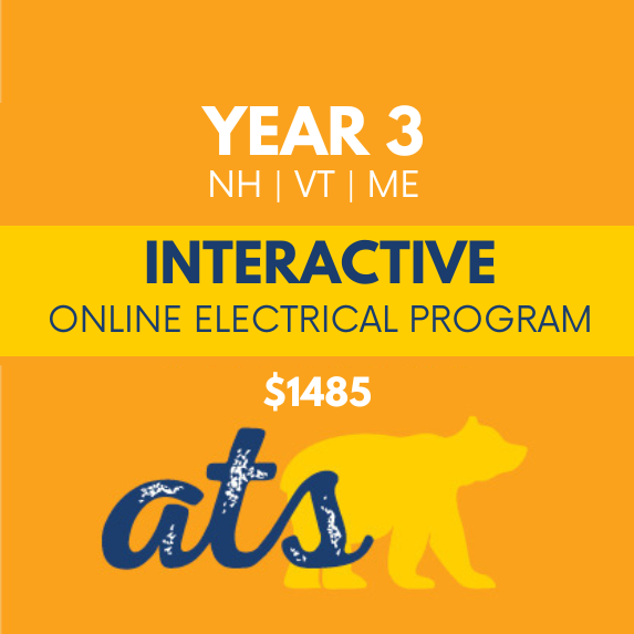 ATS Year 3 Interactive Course tile which lists the states: NH, VT, ME