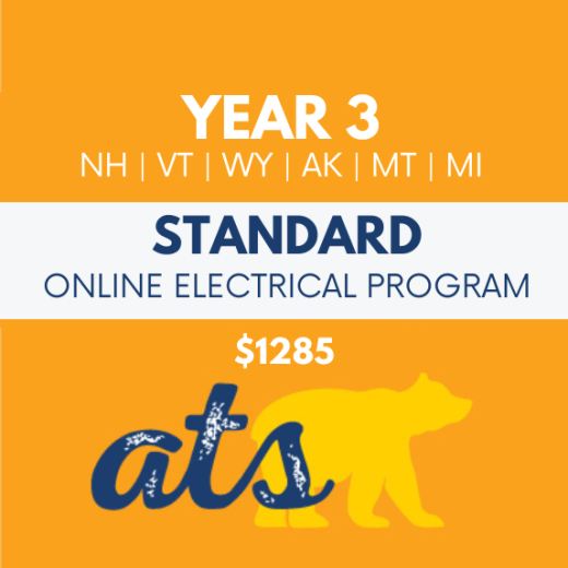 ATS Year 3 Standard Course tile which lists the states: NH, VT, WY, AK, MT, MI
